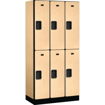 Salsbury Industries® Designer Two Tier Wood Locker, Maple, 3-Wide 4 Salsbury Industries® Designer Two Tier Wood Locker, Maple, 3-Wide - Image 2
