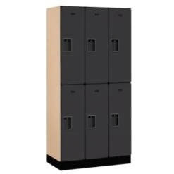 Salsbury Industries® Two Tier Locker, Black Wood, 3 Wide