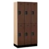 Salsbury Industries® Designer Two Tier Wood Locker, Mahogany, 3-Wide -Whirlpool Shop 735159 w MainProductImage Lg