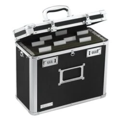 Vaultz® Black Polyvinyl Chloride Locking File Tote