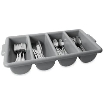 Rubbermaid 4-Compartment Plastic Cutlery Bin (Gray) (12-Pack) 4 Rubbermaid 4-Compartment Plastic Cutlery Bin (Gray) (12-Pack) - Image 2