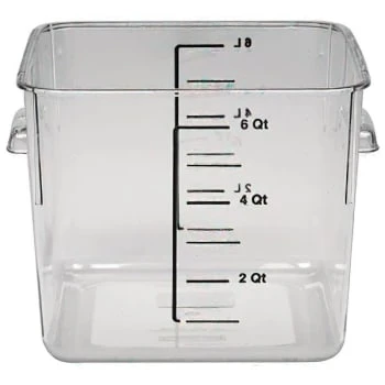 Rubbermaid 6 Qt Polycarbonate Square Food Storage Container (Clear) (12-Pack) 5 Rubbermaid 6 Qt Polycarbonate Square Food Storage Container (Clear) (12-Pack) - Image 3