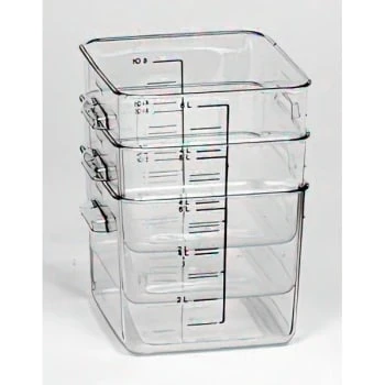 Rubbermaid 6 Qt Polycarbonate Square Food Storage Container (Clear) (12-Pack) 6 Rubbermaid 6 Qt Polycarbonate Square Food Storage Container (Clear) (12-Pack) - Image 4