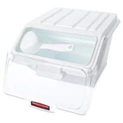 Rubbermaid 2.6 Gallon Plastic Shelf Ingredient Bin W/ 1/2-Cup Scoop 11 Rubbermaid 2.6 Gallon Plastic Shelf Ingredient Bin W/ 1/2-Cup Scoop -Whirlpool Shop 745947 w DetailedProductView3 Lg
