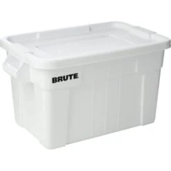Rubbermaid 20 Gallon Brute Storage Tote W/ Lid (White) (6-Pack)