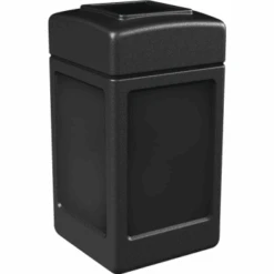 Commercial Zone Products Polytec 42 Gallon Square Waste Container (Black)