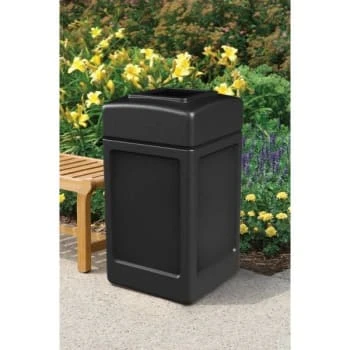 Commercial Zone Products Polytec 42 Gallon Square Waste Container (Black) 4 Commercial Zone Products Polytec 42 Gallon Square Waste Container (Black) - Image 2