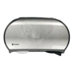 San Jamar Twin 2-Roll Toilet Paper Dispenser (Black/stainless Steel)